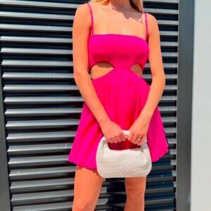 Preowned Sky to Moon Hot Pink Sundress, M